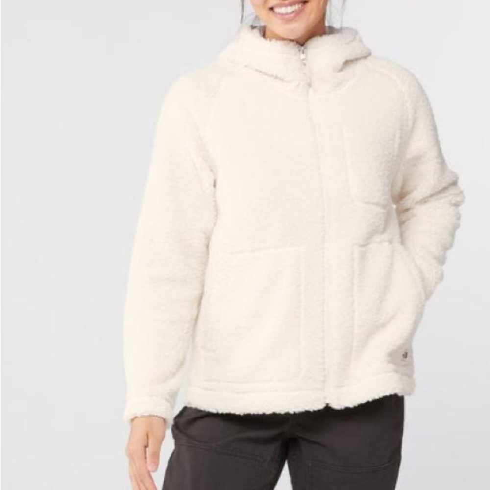 The North Face Ridge Sherpa Fleece Full Zip Hoodie in Gardenia White XS